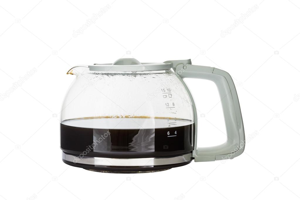 Black coffee pot isolated on white background