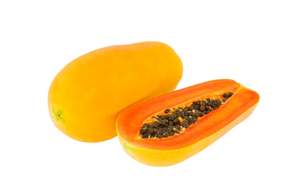 Papaya elszigetelt fehér háttér — Stock Fotó