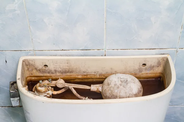 Dirty flush toilet mechanism — Stock Photo, Image