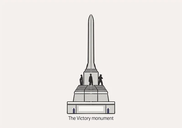 Das Siegesdenkmal Eine Der Größten Statuen Thailands Auf Weißem Hintergrund — Stockvektor