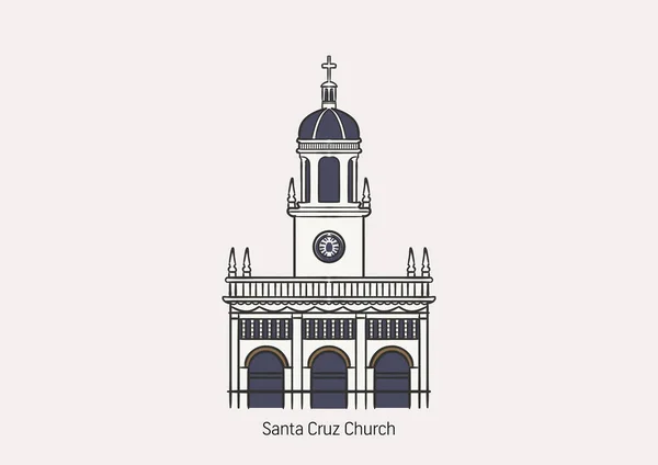 Santa Cruz Kirche Eine Der Schönsten Römisch Katholischen Kirchen Bangkok — Stockvektor