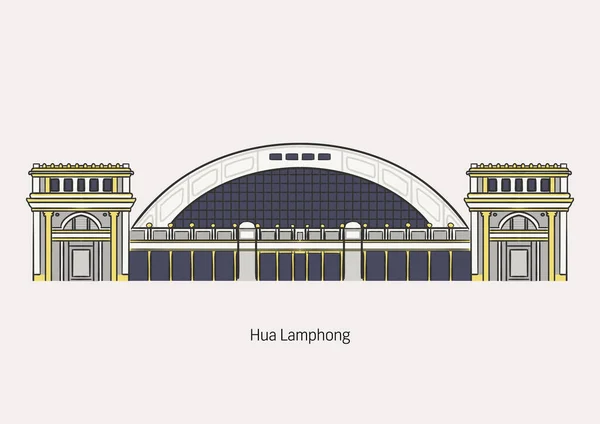 Hua Lamphong Station Ist Der Größte Bahnhof Bangkok Thailand Auf — Stockvektor
