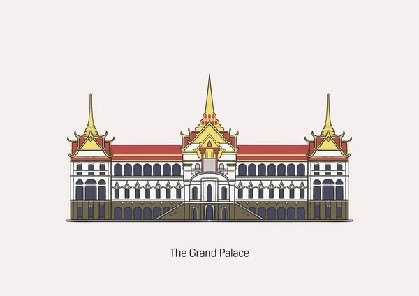 Большой Дворец Является Главным Домом Тайской Королевской Семьи Дворец Находится — стоковый вектор