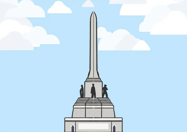 Imagem Gráfica Paisagem Monumento Vitória Grande Estátua Rotunda Banguecoque Tailândia —  Vetores de Stock