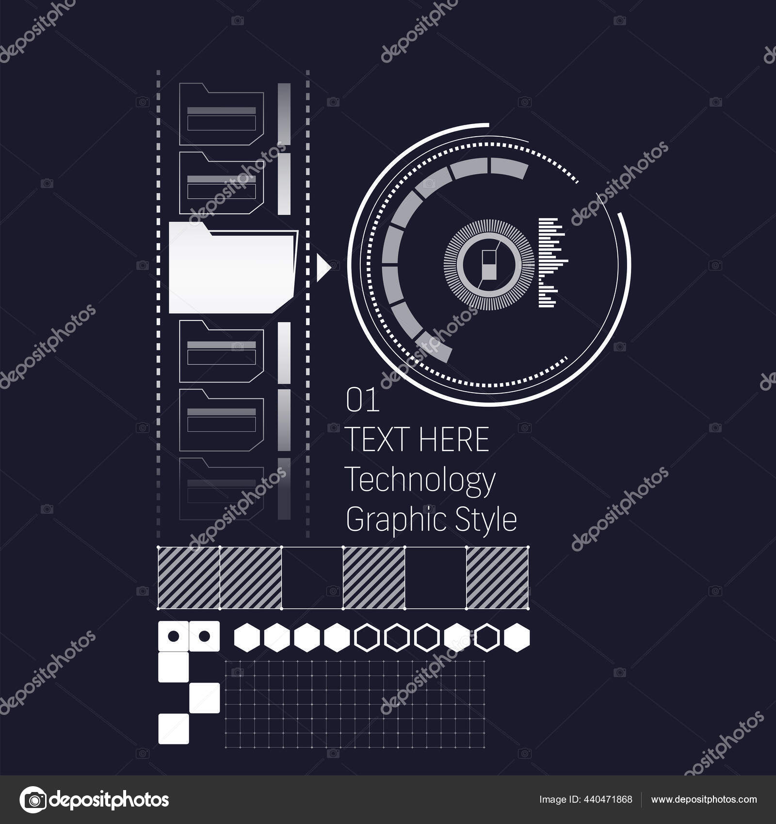 Circle Scale Line Folder Datail Information Stock Vector Image by