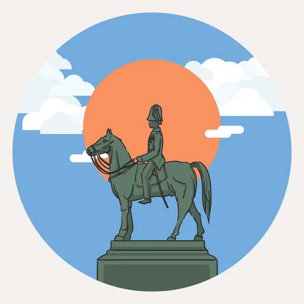 Die Reiterstatue Von König Chulalongkorn Die Bedeutende Statue Thailand Die — Stockvektor