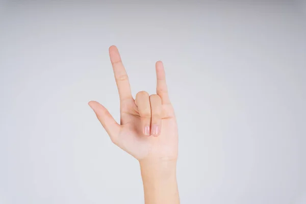 Мені Подобається Маєте Знак Руки Ізольовано Білому Тлі — стокове фото