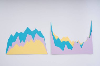 Analitik grafik elemanı, renkli bilgi grafikleri. İş istatistiği, diyagram, veri görselleştirme, grafik bilgisi.