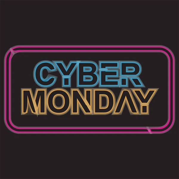 Cyber Monday Vente Neon Sign — Image vectorielle