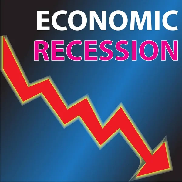 全球经济衰退的迹象与图标 — 图库矢量图片