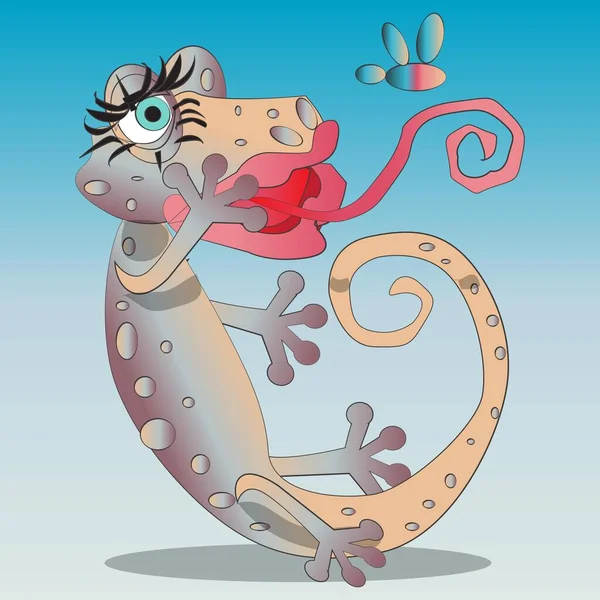 かわいいトカゲ動物の漫画のキャラクター — ストックベクタ