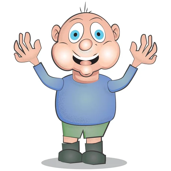 Funny Little Man Cartoon Character — Stock Vector