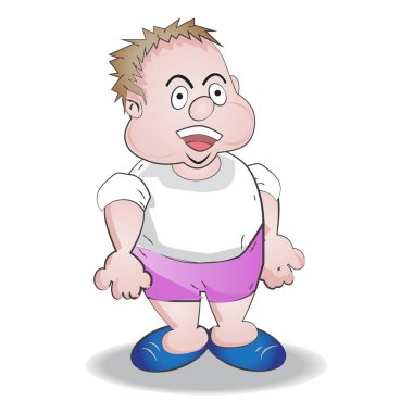 Erkek Çizgi Film Karakteri ve İllüstrasyonu