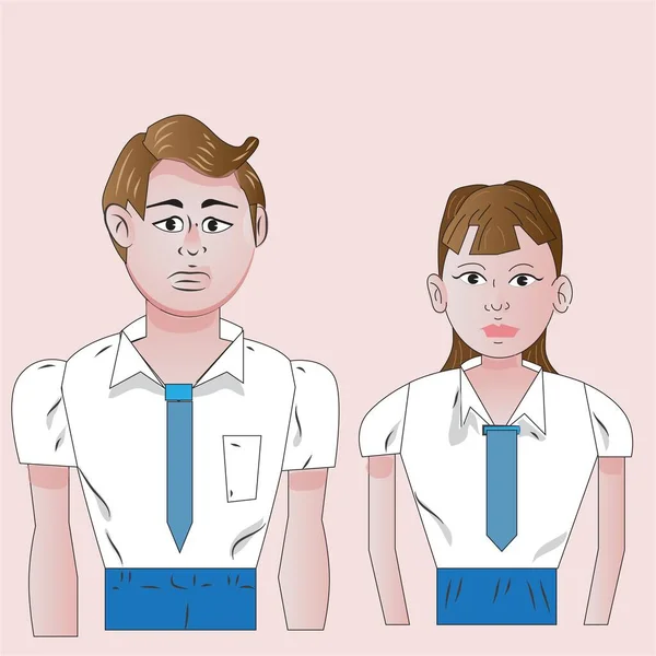 Personagem Ilustração Dos Desenhos Animados Dos Estudantes —  Vetores de Stock
