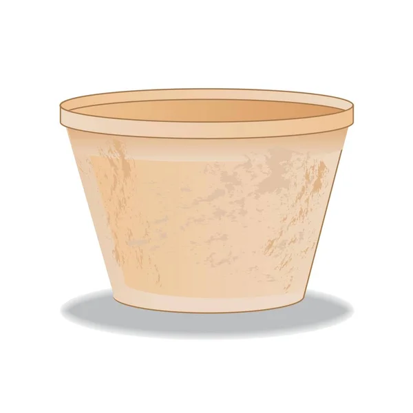 Plant Clay Pot Vector Illustration — Vetor de Stock