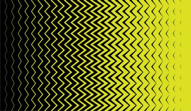 Yüksek kontrastlı sarı ve siyah soyut desenli dikey zikzak çizgileri, yarım tonluk gradyan etkisi, cesur ve modern görsel tasarımlar için mükemmel..
