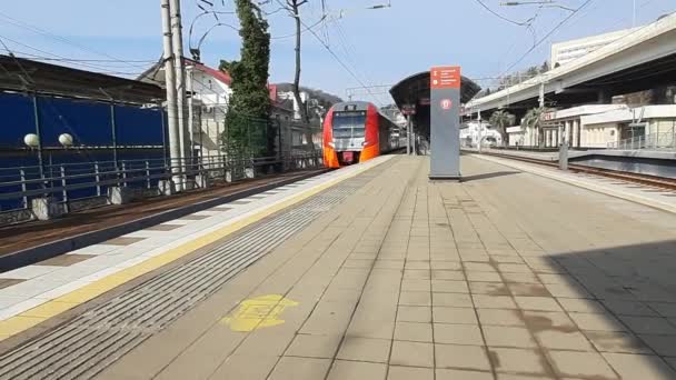 Sochi Train Lastochka Electro Train — Stock Video