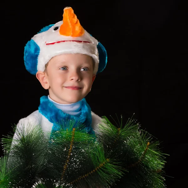 Niño traje de Navidad snowma —  Fotos de Stock
