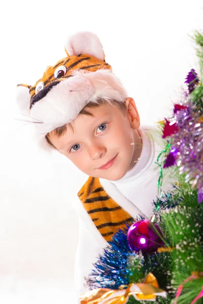 Der Junge auf dem Neujahrsfest — Stockfoto