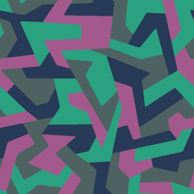 Dekor ve tekstil için kusursuz geometrik askeri kamuflaj deri modeli vektörü. Tekstil kumaş baskı ve duvar kağıdı avlamak için ordu maskeleme tasarımı. Moda ve ev tasarımı için tasarım.