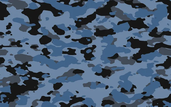 Full Seamless Army Camouflage Pattern Vector Soft Blue Military Camo — Stock Vector