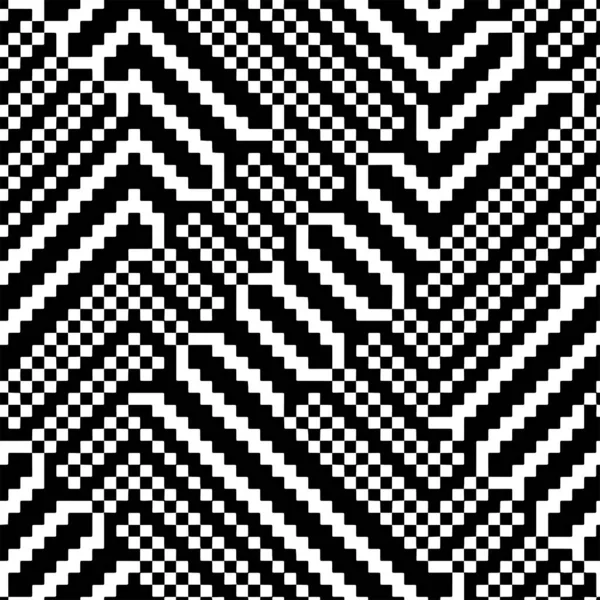 Volledig Naadloos Zwart Wit Geometrisch Textuurpatroon Voor Decor Textielbedrukking Abstract — Stockvector