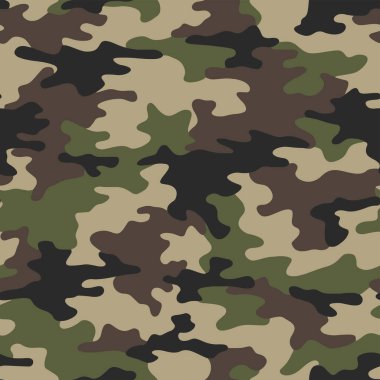 Askeri tekstil için tam kusursuz kamuflaj dokusu deri modeli vektörü. Ceket Pantolonu, Gömlek ve Şort için kullanılabilir. Kumaş baskısı ve duvar kağıdı avlamak için ordu kamuflaj tasarımı. 