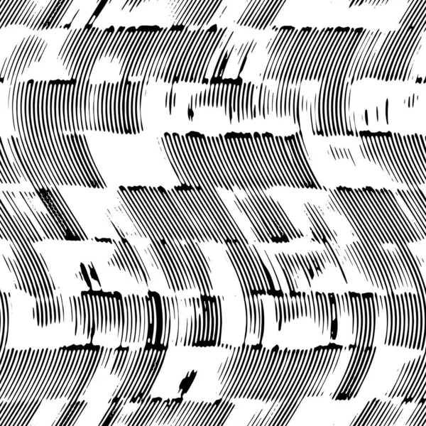 Повний Візерунок Безшовних Хвильових Ліній Друку Тканини Чорно Білий Вертикальний — стоковий вектор