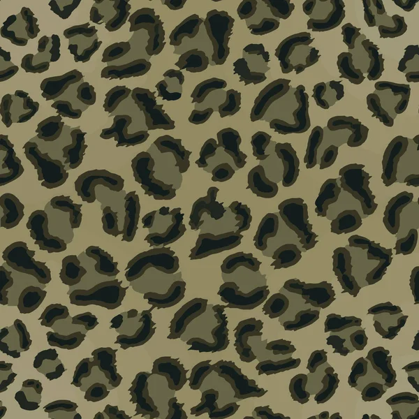 Vollständige Nahtlose Leopardengeparden Textur Tierhaut Muster Vektor Khaki Green Design — Stockvektor