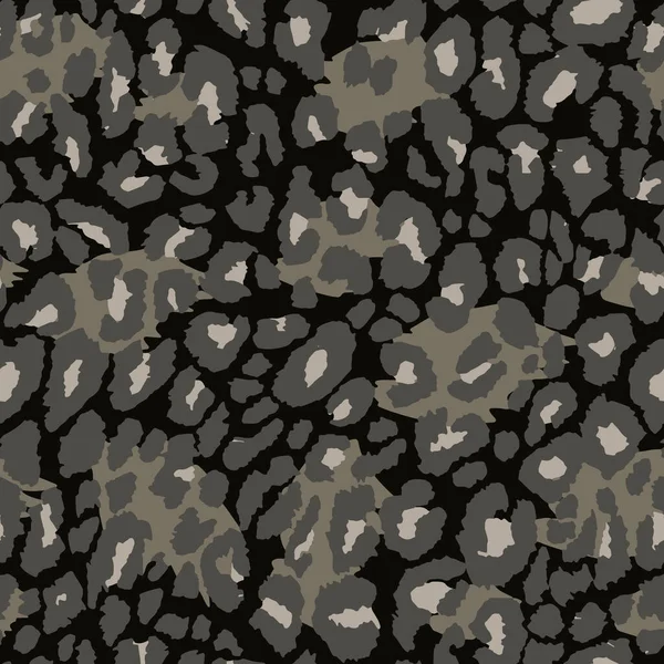 全天候猎豹纹理动物皮肤图案载体 纺织品印花的灰色设计 适合时尚服饰使用 — 图库矢量图片