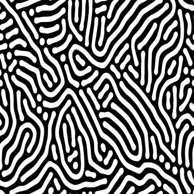 Dekorasyon için kusursuz soyut model vektörü. Tekstil kumaş baskı ve duvar kağıdı için siyah ve beyaz doku tasarımı. Moda ve ev tasarımı için Grunge modeli.