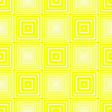 Dekor ve tekstil kumaş baskısı için kusursuz sarı geometrik kare desen. Moda ve ev tasarımı için dekoratif model tasarımı.