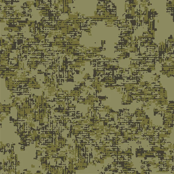 Vector Patrón Textura Camuflaje Militar Sucio Caqui Sin Costura Completa — Vector de stock