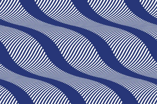 Volledige Naadloze Achtergrond Met Golven Lijnen Vector Donkerblauwe Textuur Met — Stockvector