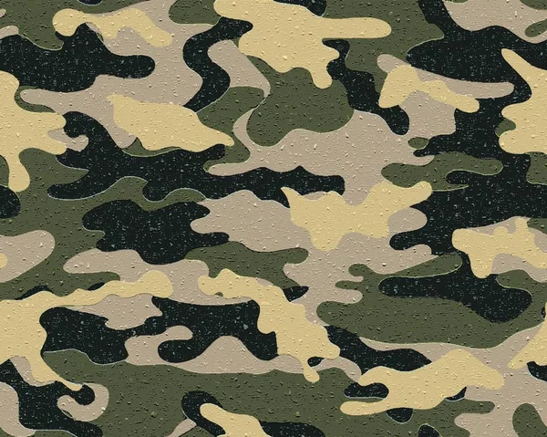 Full Sömlös Khaki Kamouflage Textur Mönster Vektor Army Skin Design — Stock vektor