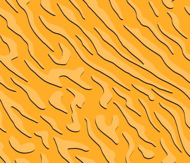 Tam dikişsiz kaplan ve zebra şeritli hayvan derisi deseni. Tekstil kumaş izi için altın turuncu doku. Moda kullanımı için uygun.