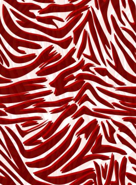 Kusursuz Zebra Kaplanı Yıpranmış Tekstil dokusu. Sorunlu Vektör Arkaplanı. Kadınlar için Kırmızı Beyaz Hayvan Derisi Kumaş Yazısı.