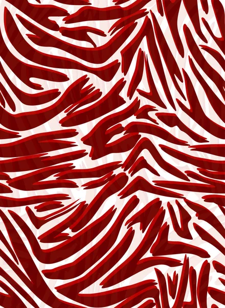 Kusursuz Zebra Kaplanı Yıpranmış Tekstil dokusu. Sorunlu Vektör Arkaplanı. Kadınlar için Kırmızı Beyaz Hayvan Derisi Kumaş Yazısı.