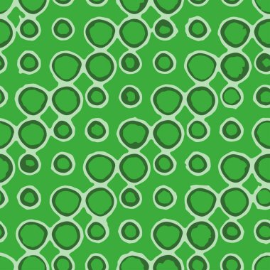 Tam dikişsiz vintage daire şekilleri model arkaplanı. Dekorasyon için yeşil vektör. Tekstil kumaş baskısı için doku tasarımı. Moda ve ev tasarımı için.
