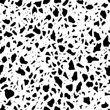 Kusursuz Soyut Desen. Monokrom Vektör. Siyah ve Beyaz Elbise Kumaş Parmak izi. Tekstil ve Ev Dekorasyonu için Tasarım. 