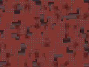 Tam kusursuz geometrik kamuflaj desen vektörü. Ceket Pantolonu, Gömlek ve Şort için kullanılabilir. Burgundy ordu tekstil kumaş baskısı. Askeri kamuflaj tasarımı.