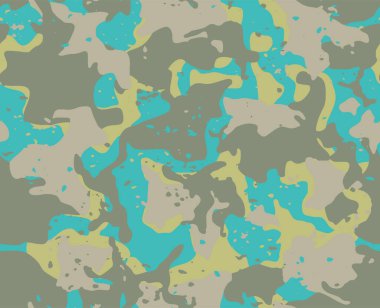 Dekor ve tekstil için kusursuz askeri kamuflaj modeli vektörü. Ordu geçmişinde tekstil kumaşı izi var. Moda ve ev tasarımı için tasarım.