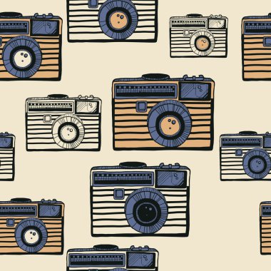 Vintage fotoğraf makinesi vektör desen