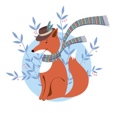 Eşarp ile komik tilki