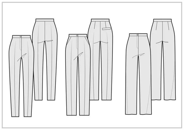 Bosquejo técnico de los pantalones — Archivo Imágenes Vectoriales