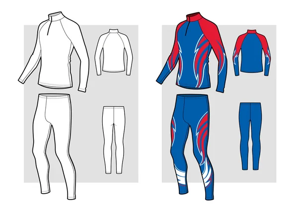 Ski racing dragt skecth. Vektorillustration . – Stock-vektor