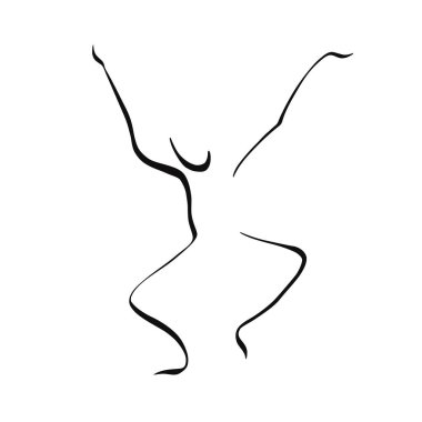 Bu vektör logosu dans kulübü için tasarım yapıyor. Sağlık ve spor etkinlikleri, eğlence ve müzik festivalleri, çeşitli yiyecek ve içecek markaları ve dans eğitim kurumları için