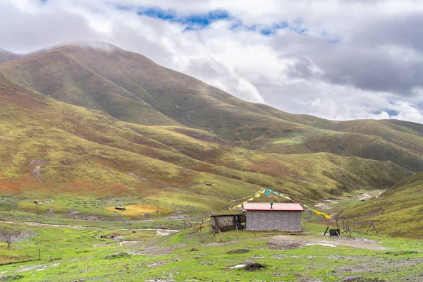 Vista Della Tenda Nomade Sul Tibet Cina — Foto Stock