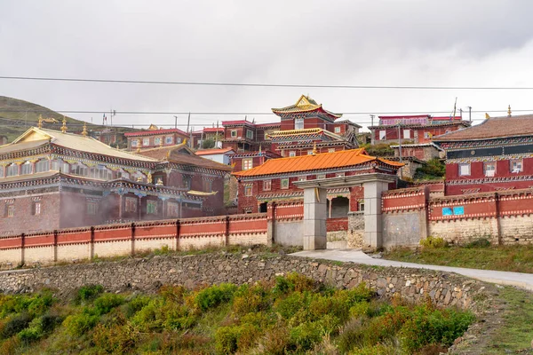Úžasný Pohled Tibetskou Buddhistickou Akademii Klášter Chrám Dongga Tibetu — Stock fotografie