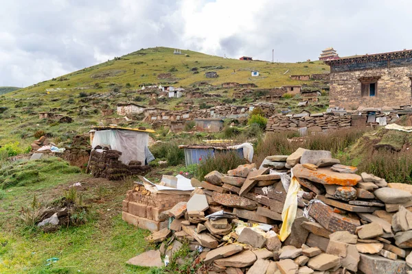 Het Uitzicht Het Traditionele Tibetaanse Kerkhof Tibet — Stockfoto